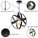 Giggi Adjustable Black Pendant Ceiling Light Fixture