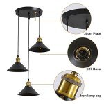 Vintage 3-Light Black Metal Pendant Ceiling Light