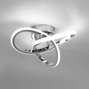 EIDISUNY Modern LED Chrome Ceiling Light 25cm