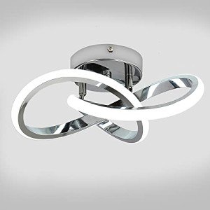 Elegant Silver LED Ceiling Light for Hallways