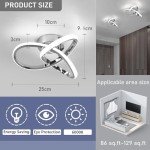 EIDISUNY Modern LED Chrome Ceiling Light 25cm