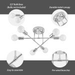 Silver 6-Light Chandelier for Living Room & Kitchen