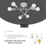 Silver 6-Light Chandelier for Living Room & Kitchen