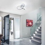 EIDISUNY Modern LED Chrome Ceiling Light 25cm