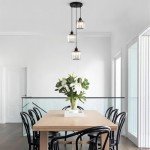 Modern Black Crystal 3-Light Chandelier Pendant