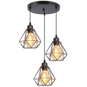 Vintage Geometric 3-Light Ceiling Pendant Lamp