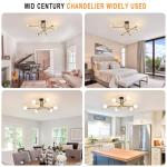 Modern Black Gold Sputnik Chandelier with 6 Lights