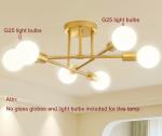 Gold 6-Light Chandelier Ceiling Light for Home