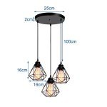 Vintage Geometric 3-Light Ceiling Pendant Lamp