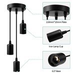 Black Industrial 3-Light Pendant Ceiling Light