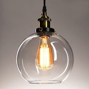 Frideko Vintage 20cm Industrial Glass Pendant Light