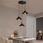 Vintage 3-Light Black Metal Pendant Ceiling Light