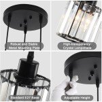 Modern Black Crystal 3-Light Chandelier Pendant