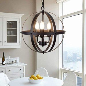 Industrial Vintage Globe Pendant Light Fixture
