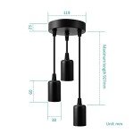 Black Industrial 3-Light Pendant Ceiling Light