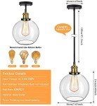 Frideko Vintage 20cm Industrial Glass Pendant Light