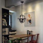 Industrial Vintage Globe Pendant Light Fixture