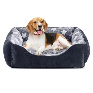 MIXJOY Washable Medium Dog Bed – Super Soft Grey