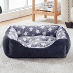 MIXJOY Washable Medium Dog Bed – Super Soft Grey