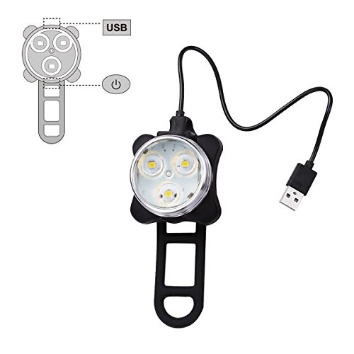 Ascher USB Rechargeable Bright Bike Light Set