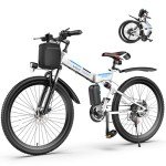 Vivi 500W Electric Mountain Bike 26'' Foldable - 20MPH, 48V