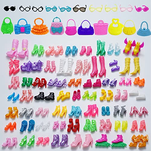 50 Assorted Barbie Doll Shoes Handbags Glasses Accessories