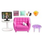 Barbie Living Room Playset with Kitten & Accessories