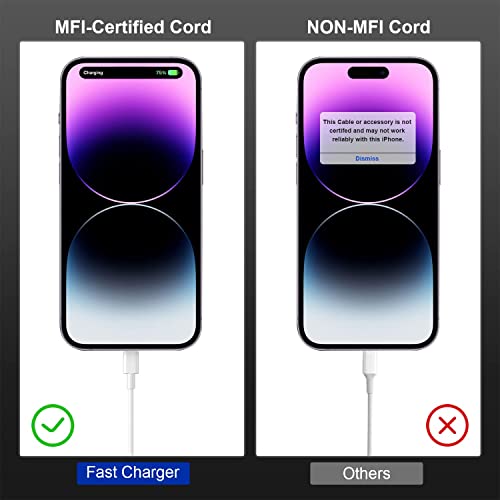 2-Pack Apple MFi Certified 6ft iPhone Charger Cable