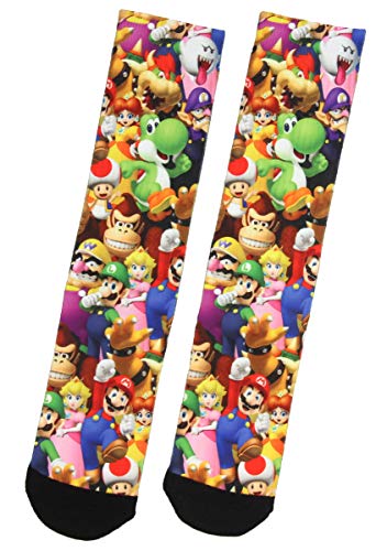 Mario Bros. Collage Premium Sublimated Crew Socks