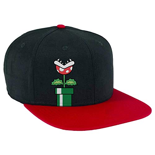 Super Mario Piranha Snapback Hat - Black/Red