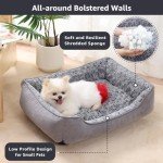 Cozy Grey Small Dog Bed with Non-Slip Bottom
