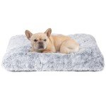Fluffy Calming Dog Bed - Medium Size, Grey