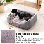 Large Dog Sofa Bed with Rabbit-Velvet Fabric