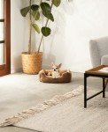Reversible Non-Slip Dog Bed with Pillow, 50x37 cm