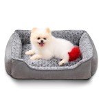 Cozy Grey Small Dog Bed with Non-Slip Bottom