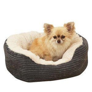 Rosewood Grey Jumbo Plush Oval Dog Bed