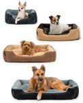 Reversible Non-Slip Dog Bed with Pillow, 50x37 cm