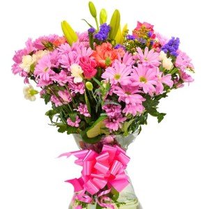 Pink Mixed Fresh Flowers Bouquet - Perfect Gift