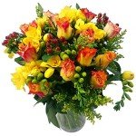 Stunning Rose and Freesia Bouquet Arrangement