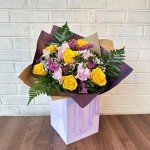 Vibrant Yellow Rose and Mixed Flower Bouquet