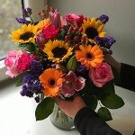 Summer Memories Flower Bouquet with Lilies, Roses, Sunflowers