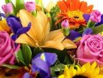 Summer Memories Flower Bouquet with Lilies, Roses, Sunflowers