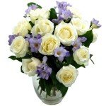 Amethyst Bouquet: Roses and Freesia Fresh Flowers