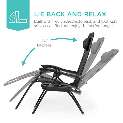 Adjustable Steel Mesh Zero Gravity Lounge Chairs Set