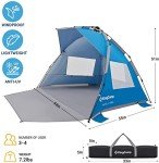 Pop Up Beach Tent for 3-4 People, Lightweight
