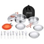 KingCamp 25pc Backpacking Cookware Set for 3-4
