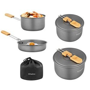 7-Piece Lightweight Camping Cookware Set with Handle