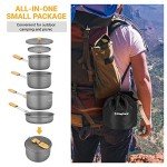 7-Piece Lightweight Camping Cookware Set with Handle