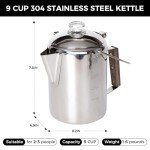 KingCamp Stainless Steel Percolator Coffee Pot for Camping