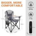KingCamp Oversized Folding Camping Chair with Cooler